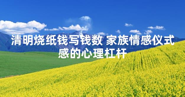 清明烧纸钱写钱数 家族情感仪式感的心理杠杆